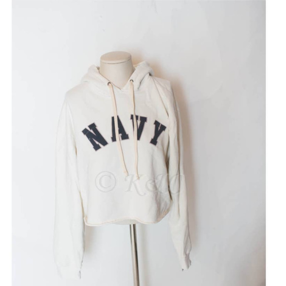 Free People Retro Brand NAVY Hoodie XL NWT - Picture 2 of 5